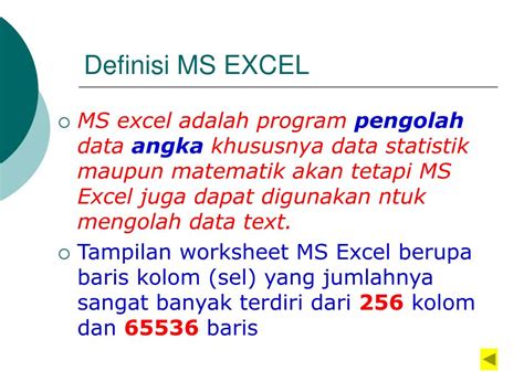 Ppt Pengantar Ms Excel Powerpoint Presentation Free Download Id