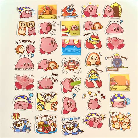 40 Cartoon Anime Cute Kawaii Kirby Nintendo Laptop Stickers Etsy