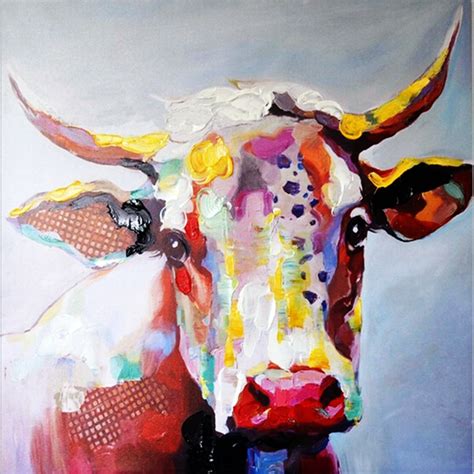 Big Size Paintings Handmade Wall Painting Color Cow
