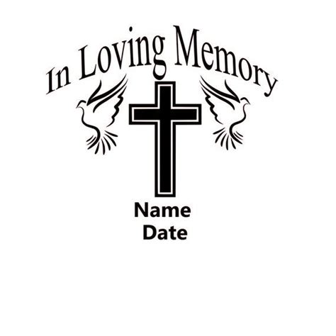 In Loving Memory Decal Cross Decal Angel Wings Rest In Peace Decal