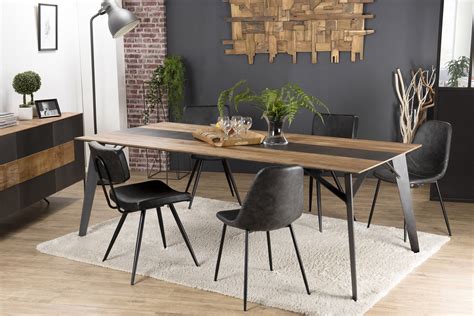 Table à manger industrielle teck recyclé 220x100 PANAMA | Tables à
