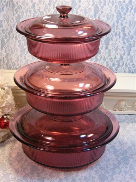 Pyrex Corning Cranberry Visions Visionware By Havetohaveit On Etsy