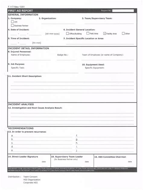 First Aid Report Form Pdf