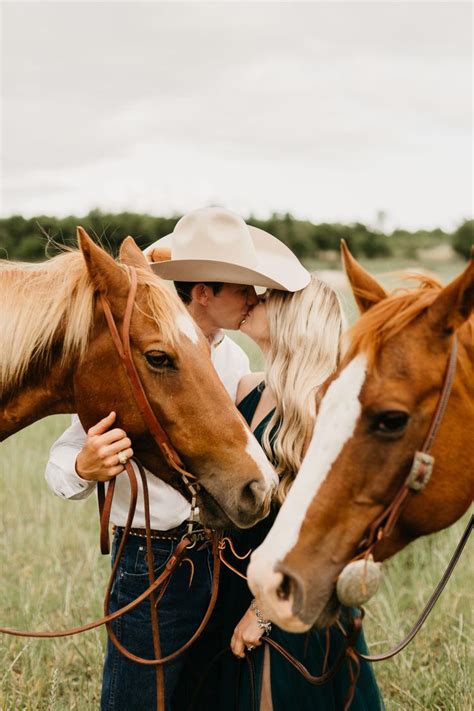 Western Engagement Photos Cowboy Couple Engagement Photos With Horses