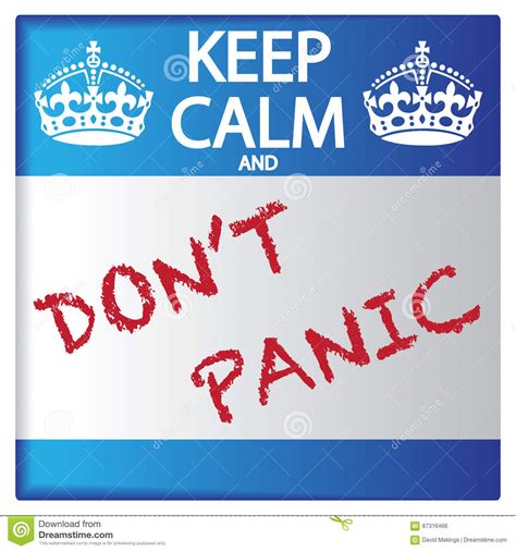 Keep Calm And Don T Panic Sticker Stock Illustration