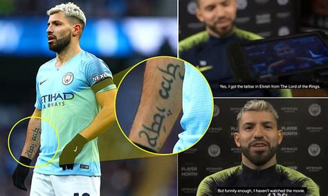 Sergio Aguero Reveals He Isnt Sure What His Lord Of The Rings Tattoo