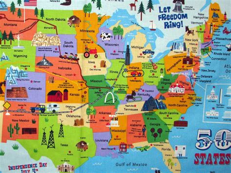 States Map With Landmarks Images And Photos Finder