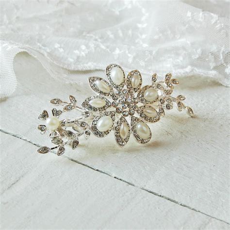 Elegant Pearl And Diamante Hair Clip By Highland Angel