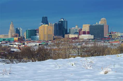 Kansas City Skyline In Winter Photograph By John Diebolt
