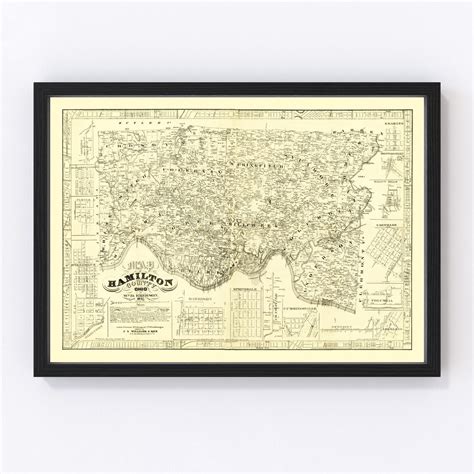 Vintage Map Of Hamilton County Ohio 1847 By Teds Vintage Art