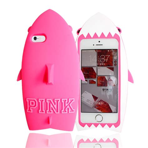 Iphone Case Victorias Secret Pink 3d Pink Shark Fish Silicone Cute