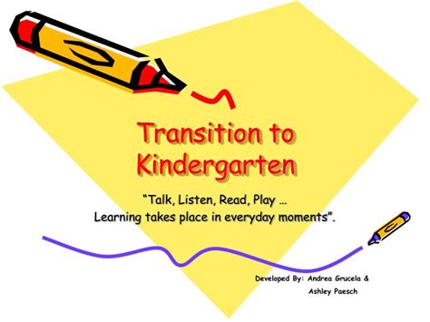 Ppt Transition To Kindergarten Powerpoint Presentation Free Download