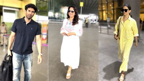 Juhi Chawla Aditya Roy Kapoor And Deepika Padukone Spotted At Airport Youtube