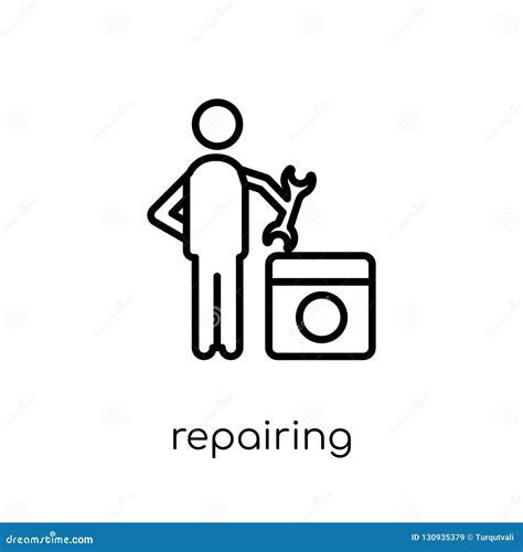 repairing icon trendy modern flat linear vector repairing icon stock vector illustration of