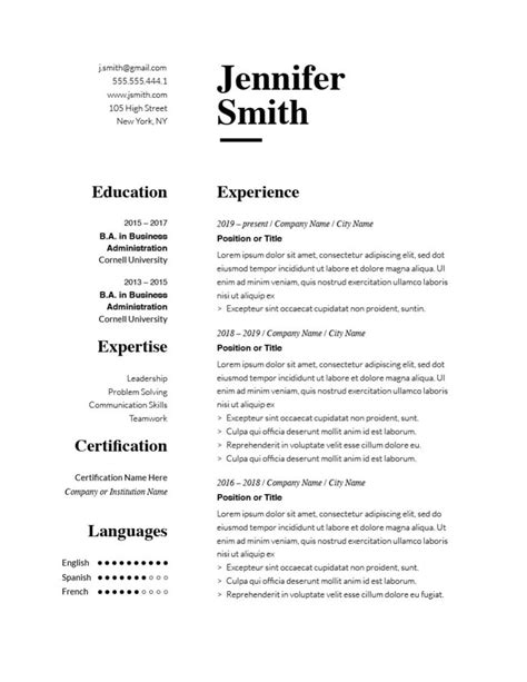 Classic Resume Template 120750 Color Grey Ms Word Resumeway