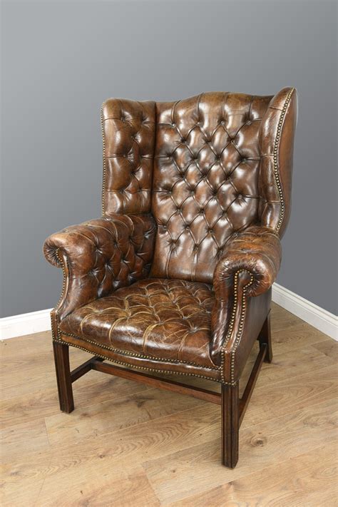 Antique Leather Wing Chair 620842 Uk