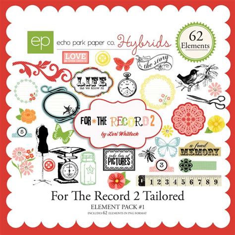 For The Record 2 Tailored Element Pack 1 Scrapbook Inspiration Echo