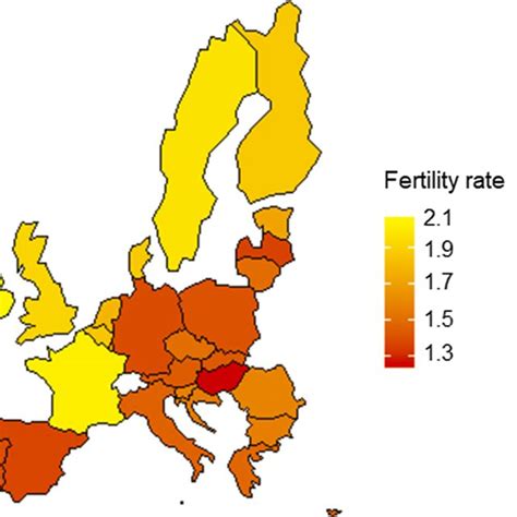 Total Fertility Rates In Europe 2010 Authors Own Work Based On