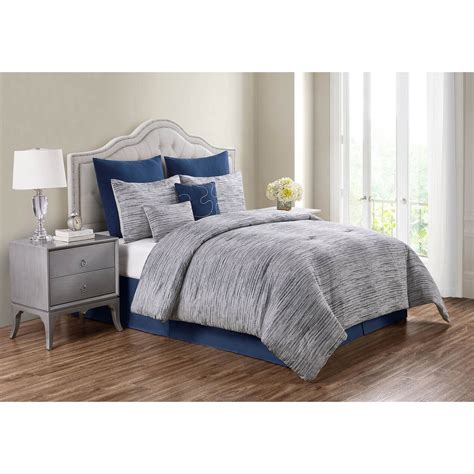 This company is producing bedding products for the. Graden 8-Piece Comforter Set, Queen, Navy Blue | At Home