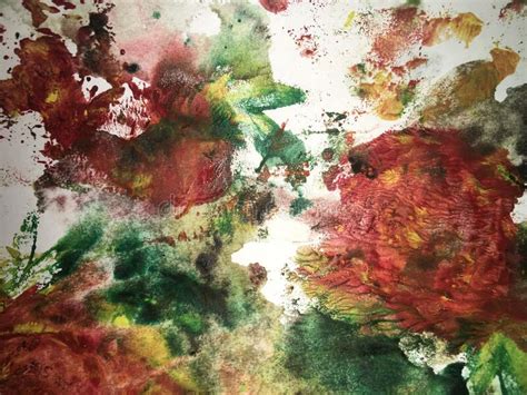 Abstract Roses Painted With Multicolor Watercolor Paint In Grunge