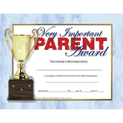 Very Important Parent Award 30 Set Certificates Our Diplomas