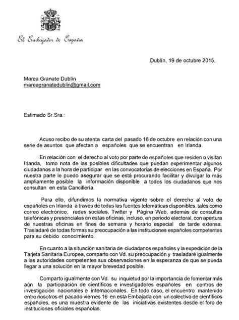 Cómo escribir una carta al consulado español 2023 Cómo se escribe