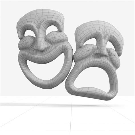 Comedy Tragedy Masks 3d Model
