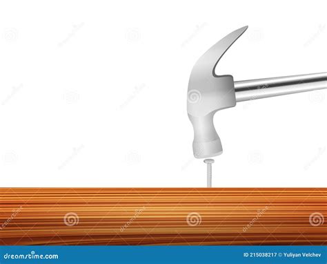 Hammering Nail Stock Vector Illustration Of Hammer 215038217
