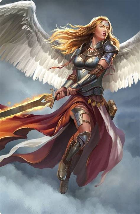 Female Watcher Angel Direct Binding Etsy Fantasy Female Warrior