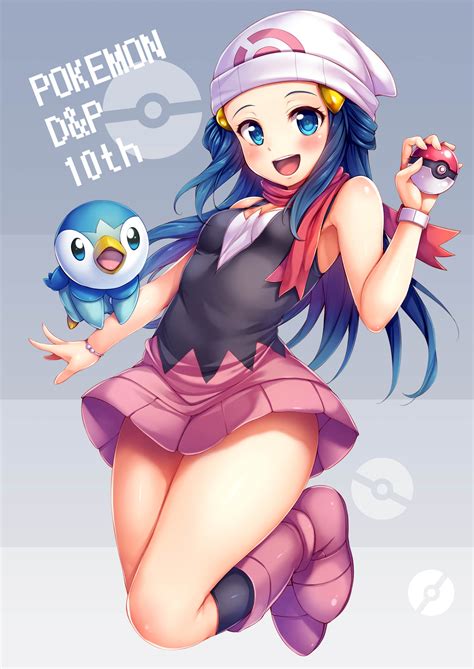 Wallpaper Gadis Anime Pokemon Dawn Pokemon Rambut Panjang Rambut Biru Solo Karya Seni