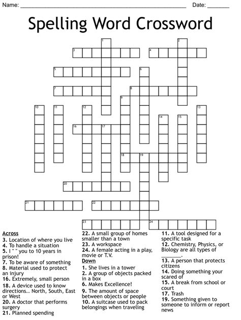 Spelling Word Crossword Wordmint