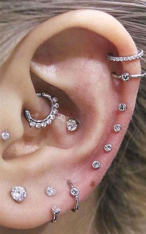 Cute Multiple Ear Piercing Ideas Combinations Cartilage Helix Rook