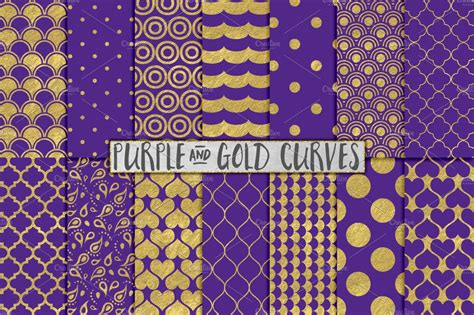 Royal Purple And Gold Backgrounds ~ Graphic Patterns