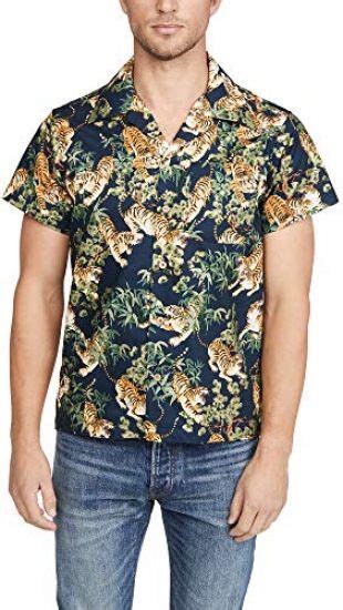 Naked Famous Denim Naked Famous Men S Japanese Tigers Aloha Shirt