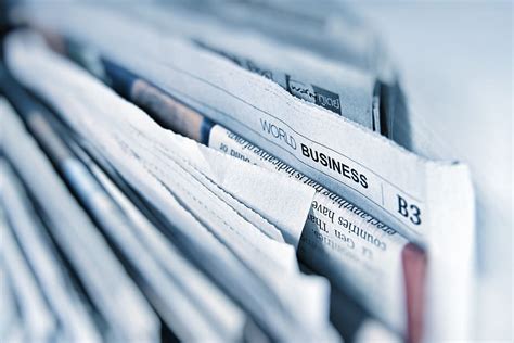 Shallow Focus On World Business B3 Newspaper Business Background