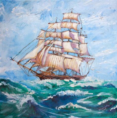 The Sailing Ship Painting By Elizaveta Sokolova Ship Paintings