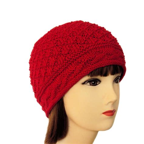 Beanie Hat Cotton Beanie Red Hat Red Beanie Vegan Hat