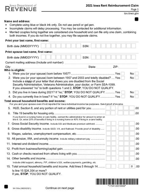 Iowa Rent Rebate Application Fill Out And Sign Online Dochub