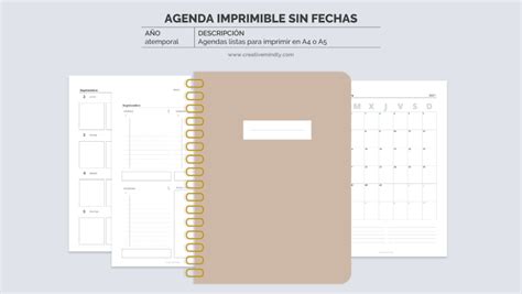 Creative Mindly Agenda Imprimible Sin Fechas Bar Chart Notebook Baby