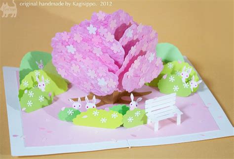 Original Handmade Pop Up Card Sakura