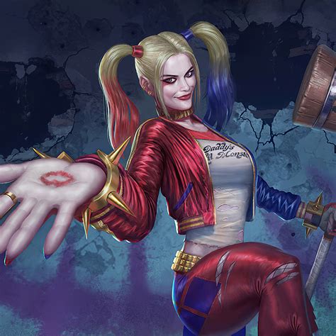 2048x2048 Harley Quinn With Hammer Ipad Air Wallpaper Hd Superheroes