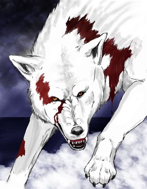 Create Meme Wolf Anime Blood White Wolf Blood Images Bloody Wolf