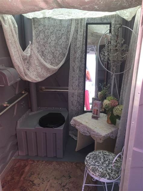 Decorated Ladies Porta Potty At Foxwood House Wedding Day Chandelier