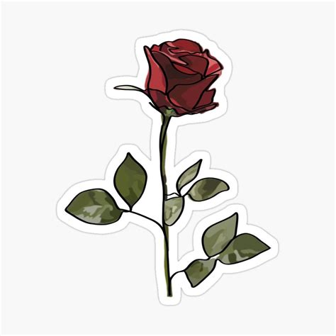 Rose Sticker By Alicesong Aesthetic Stickers Stickers Rose Illustration