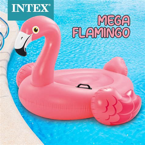 Intex 218x136cm Giant Mega Inflatable Flamingo Island Pool Float It 56288np