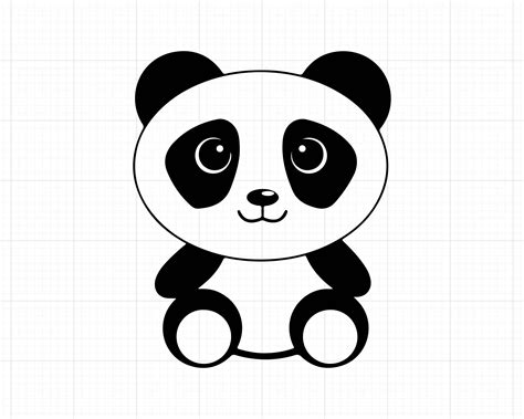 Panda Svg Silhouette Cute Baby Panda Svg Panda Clipart Cut File For