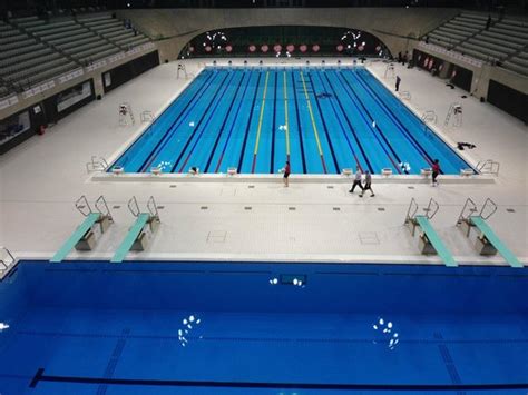 Olympic diving | tough challenge at the swimming pool. The race pool from the top of the diving board - Picture ...