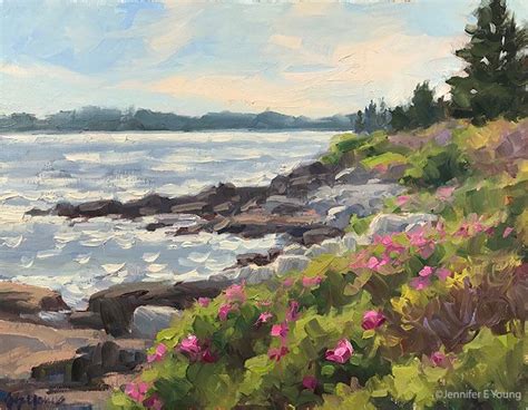 Plein Air Landscape Painting Of Coastal Maine Lanes Island Landscape