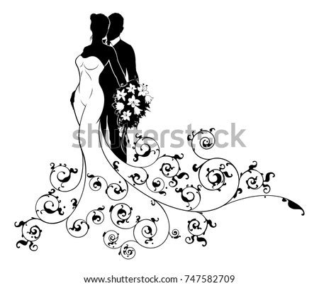 Der scherenschnitt in verschiedenen ausführungen: Hochzeitspaar Silhouette Zum Ausdrucken
