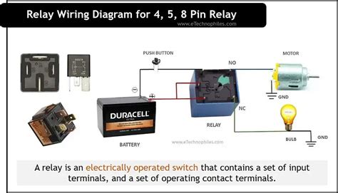 Relay Wiring Diagram For 4 5 8 Pin And Automotive Relay